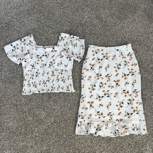 Love, Olive Co matching shirt and skirt set